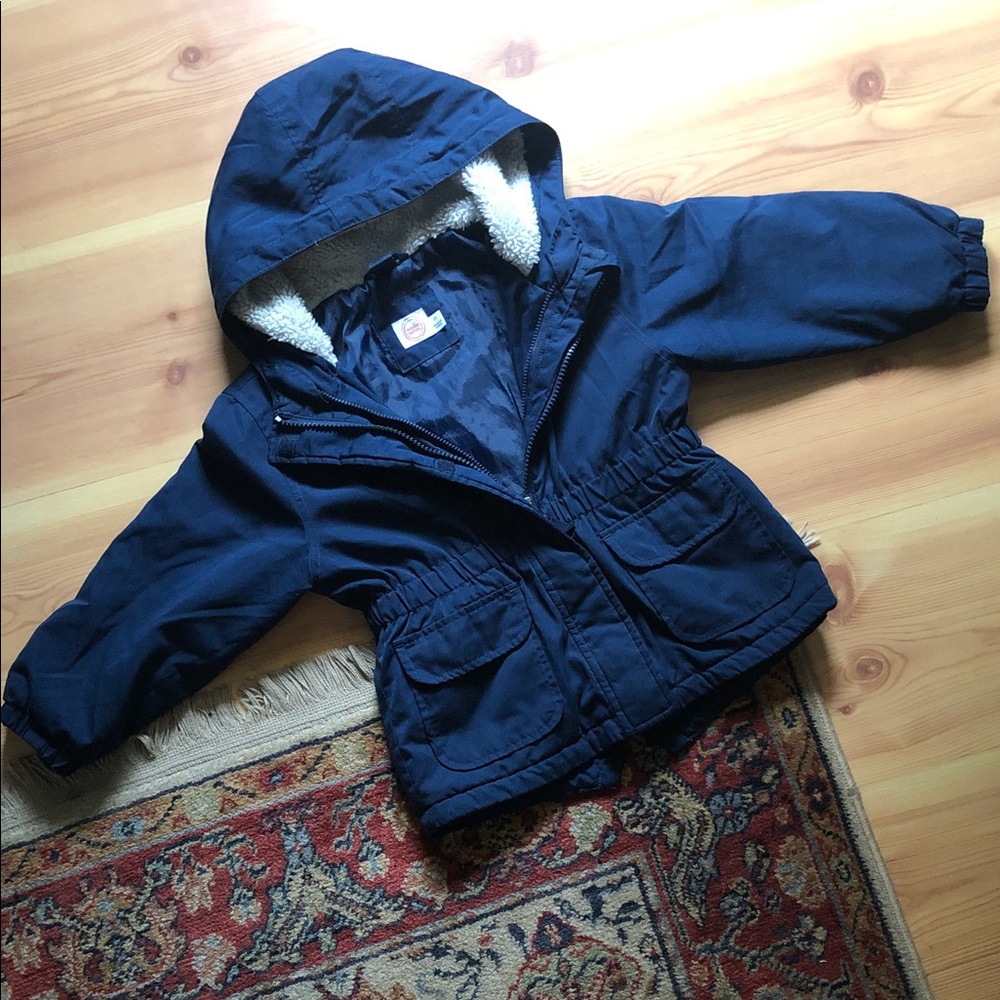 wonder nation Navy Hooded Puffer Jacket for Kids